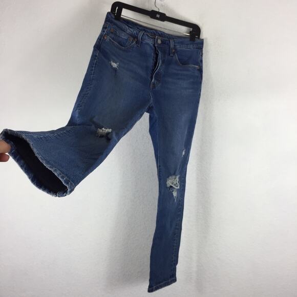 Levi’s 501 Skinny Distressed High Rise Button Fly Jeans Size 29 Denim - Picture 12 of 15